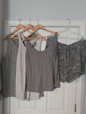 Old Navy Gray Tanks and Shorts